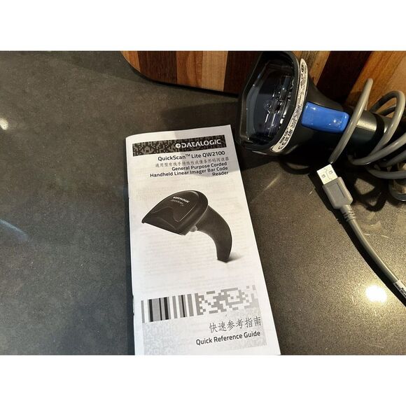 Datalogic QuickScan Lite, QW2100, 1D linear imager Green Spot , QW2120-BK w/ USB - Picture 2 of 4